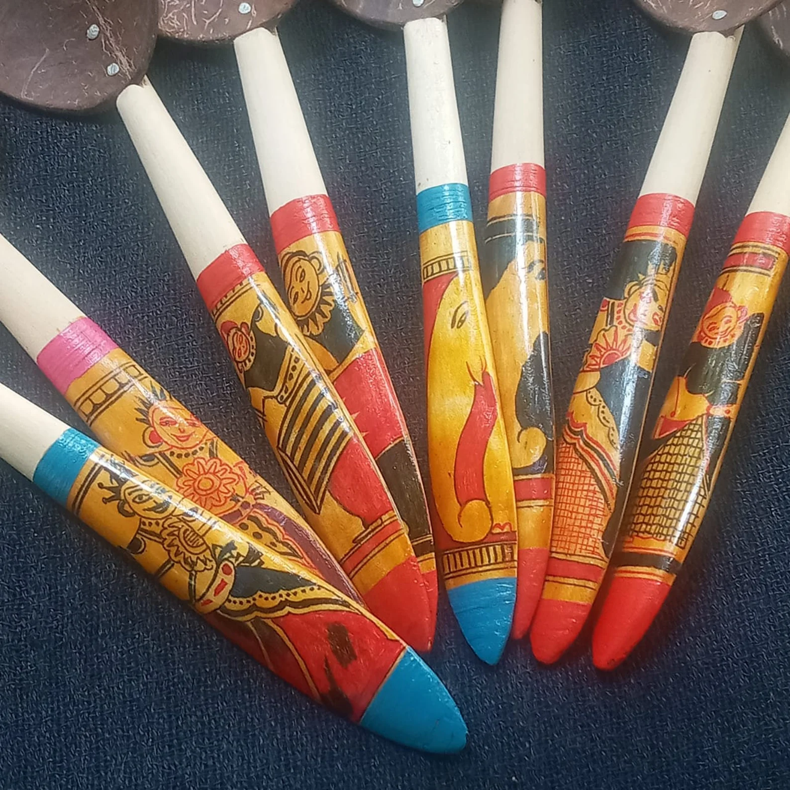 Sri Lankan Tradition Spoons,Decorative spoons,Hand painted spoons,wooden spoons,wooden spoon set,wooden utensils,spoon rest,cooking gifts, - Image 5