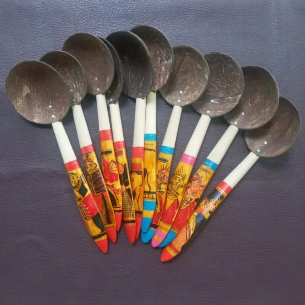 Coconut Shell Spoon set,Traditional spoons,Decorative spoons,Gift For Mom/wife/Grandma/Friends,wood spoons,Hand made spoons,kitchen utensils