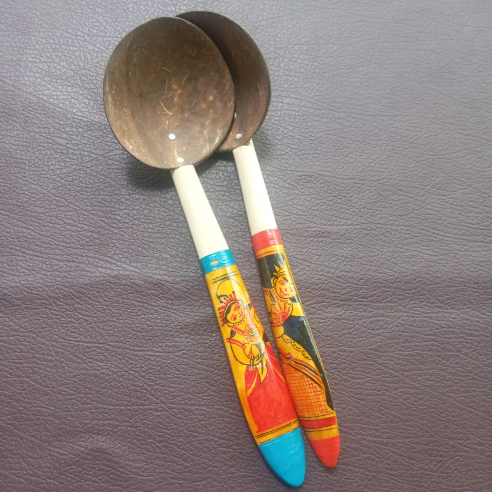 Sri Lankan Tradition Spoons,Decorative spoons,Hand painted spoons,wooden spoons,wooden spoon set,wooden utensils,spoon rest,cooking gifts, - Image 3