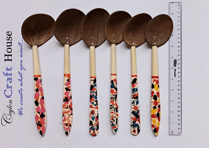 Handcrafted Coconut Shell Spoons,Eco-friendly Coconut Utensils,Sustainable Coconut Spoon Set,Natural Coconut Shell Cutlery, - Image 7