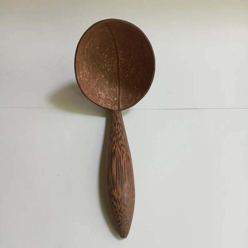 Coconut Shell Spoon Set | Large Size Kitchen Utensils | Eco-Friendly Cooking Tools|Sustainable Kitchen Tools|Natural Coconut Shell Spoon Set - Image 7