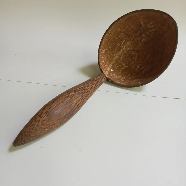Coconut Shell Spoon Set | Large Size Kitchen Utensils | Eco-Friendly Cooking Tools|Sustainable Kitchen Tools|Natural Coconut Shell Spoon Set - Image 6
