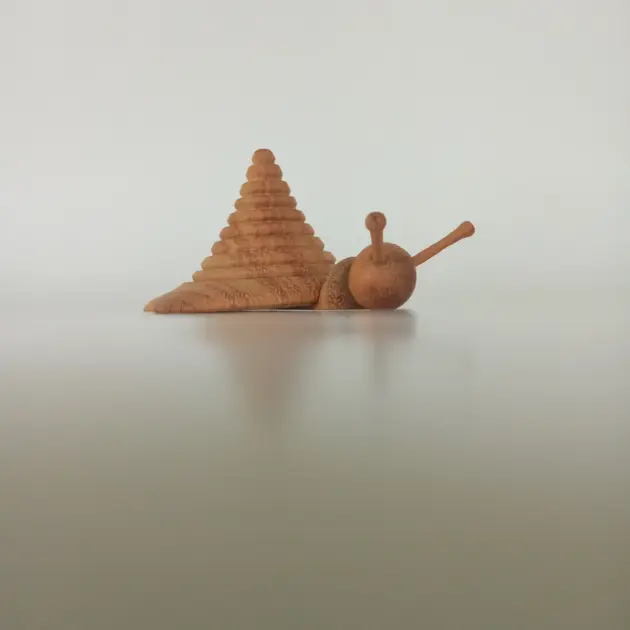 Vintage Handcarved Wooden snail