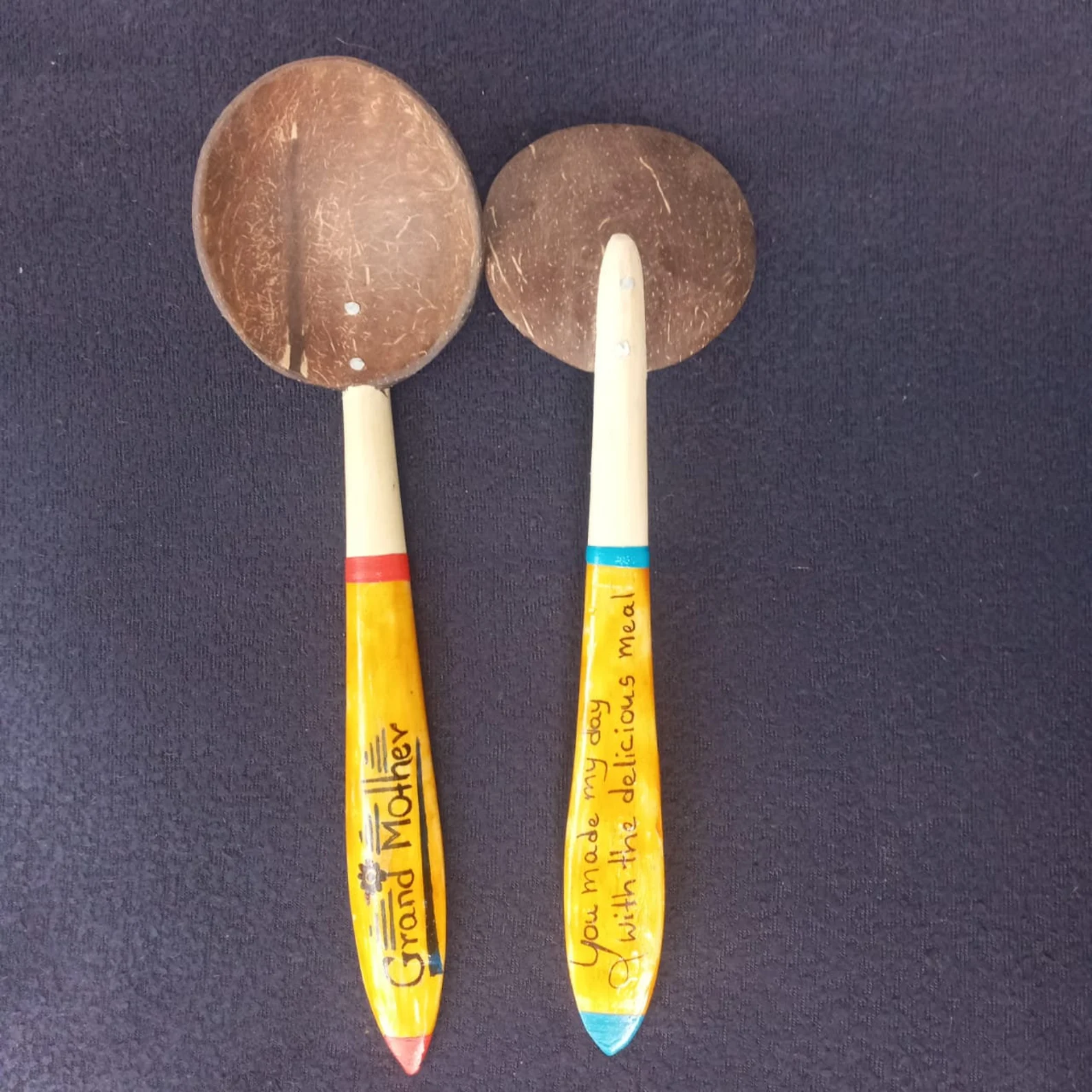 Coconut Shell spoons,Gift with message,Anniversary gift,custom Personalized spoon,wooden spoon,cooking spoon,Unique gift,housewarming gift - Image 2