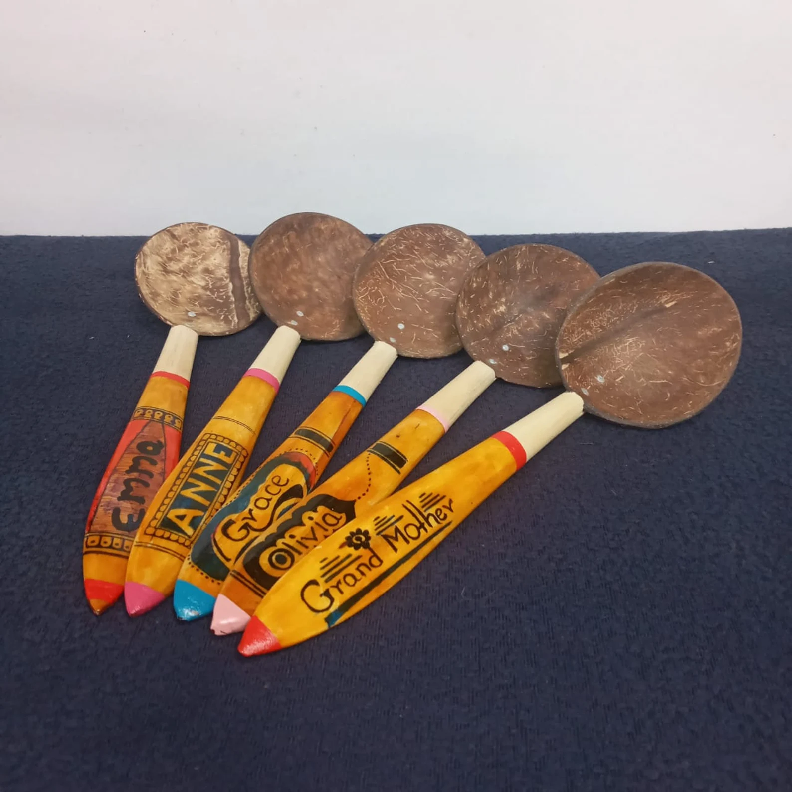 Coconut Shell spoons,Gift with message,Anniversary gift,custom Personalized spoon,wooden spoon,cooking spoon,Unique gift,housewarming gift - Image 3