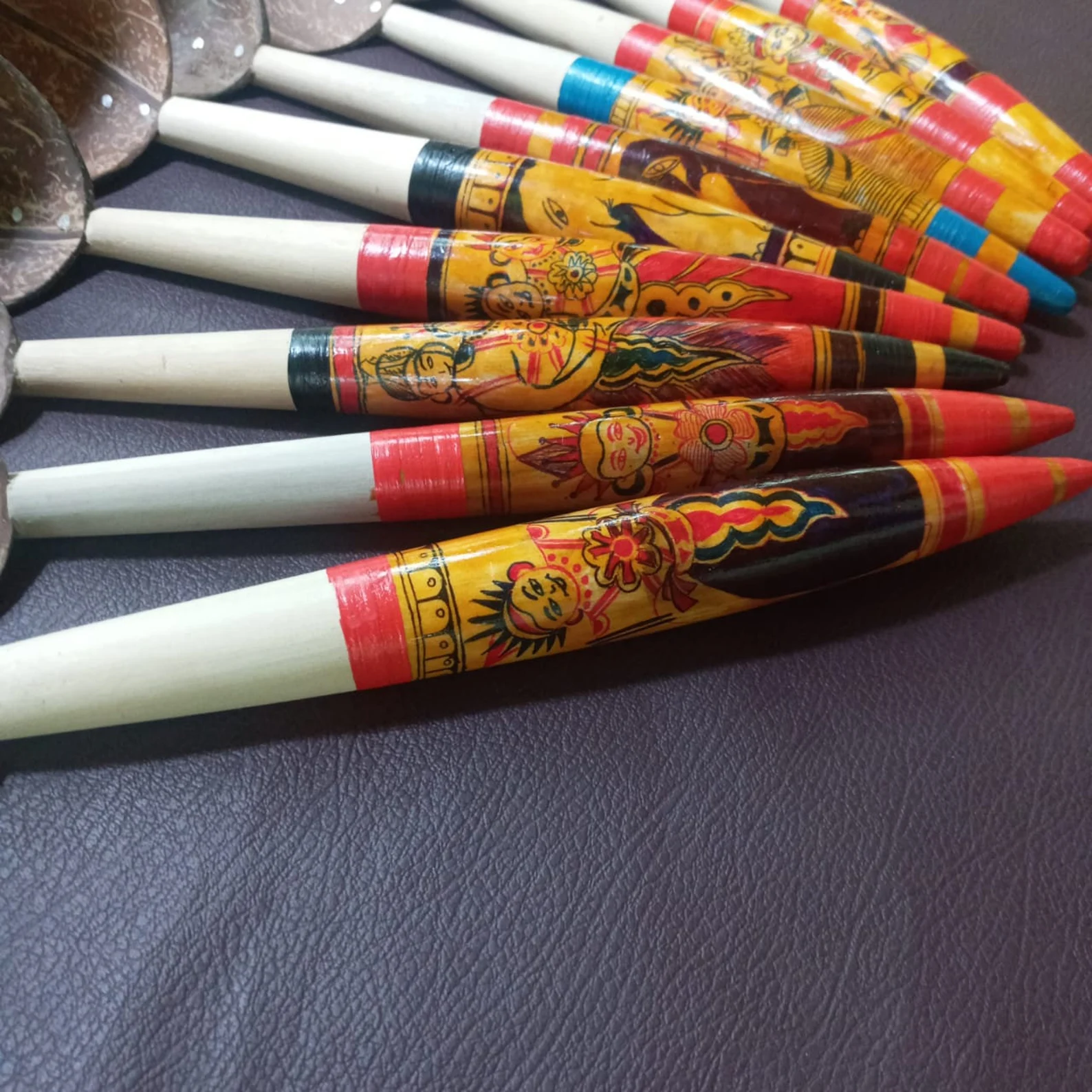 Large size coconut shell spoons,handpainted laddle,wooden spoons,Decorative spoons,Sri Lankan Tradition Spoons,Hand made spoons,cooking gift - Image 2