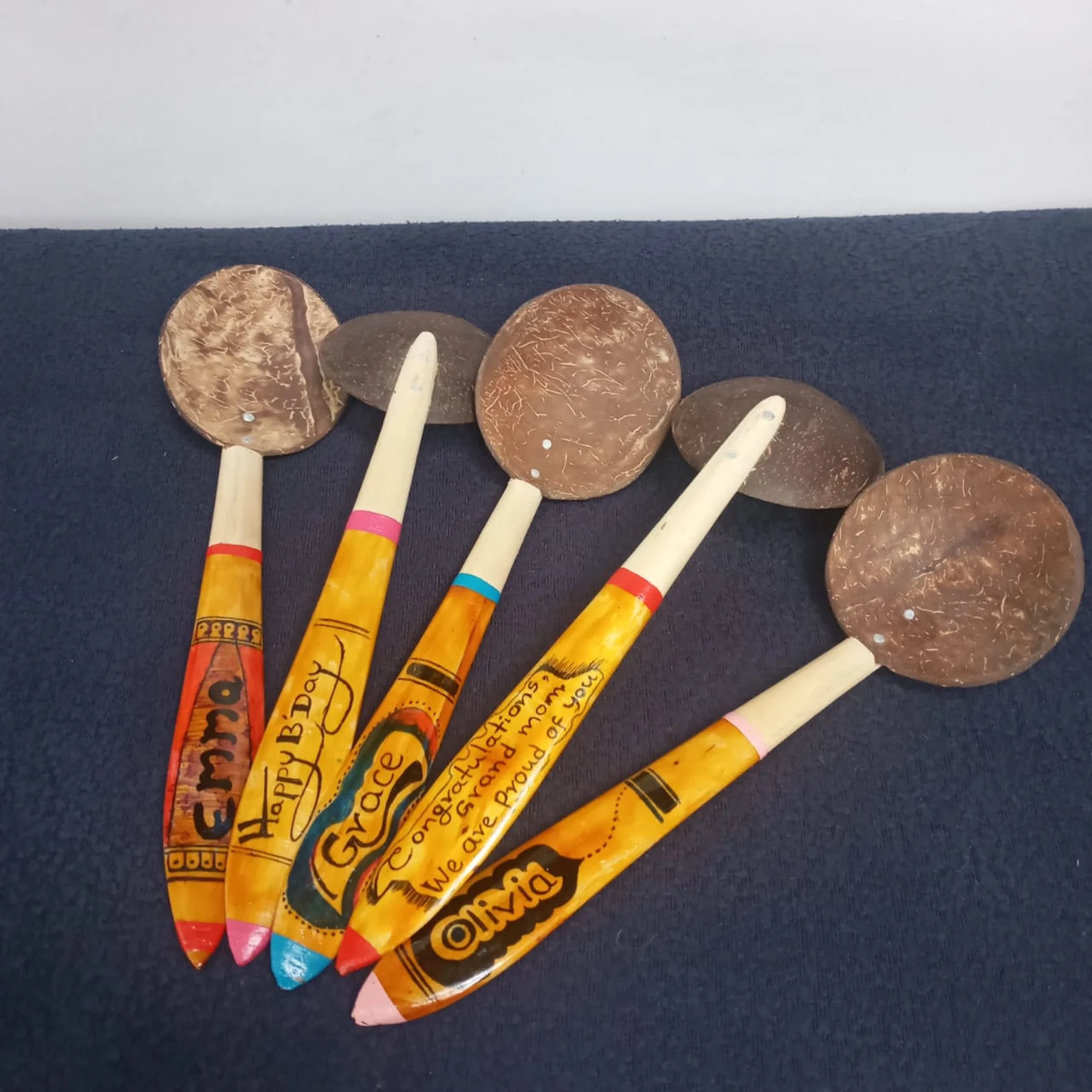 Coconut Shell spoons,Gift with message,Anniversary gift,custom Personalized spoon,wooden spoon,cooking spoon,Unique gift,housewarming gift