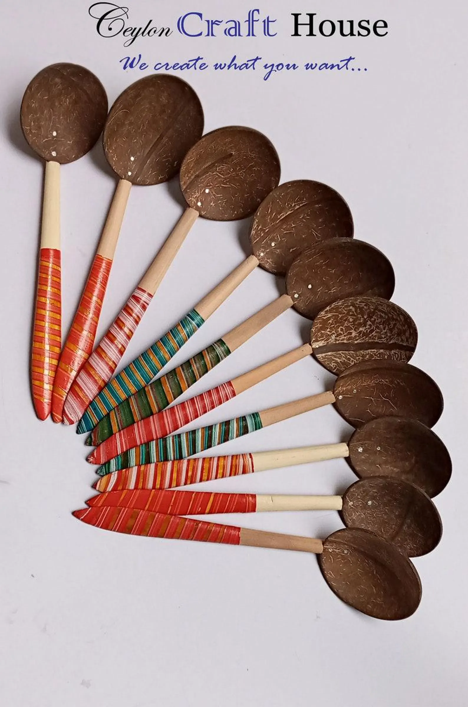 Handmade eco friendly coconut shell spoons|Sustainable wooden spoons for cooking and serving|Rustic handmade coconut spoons for kitchen use - Image 3