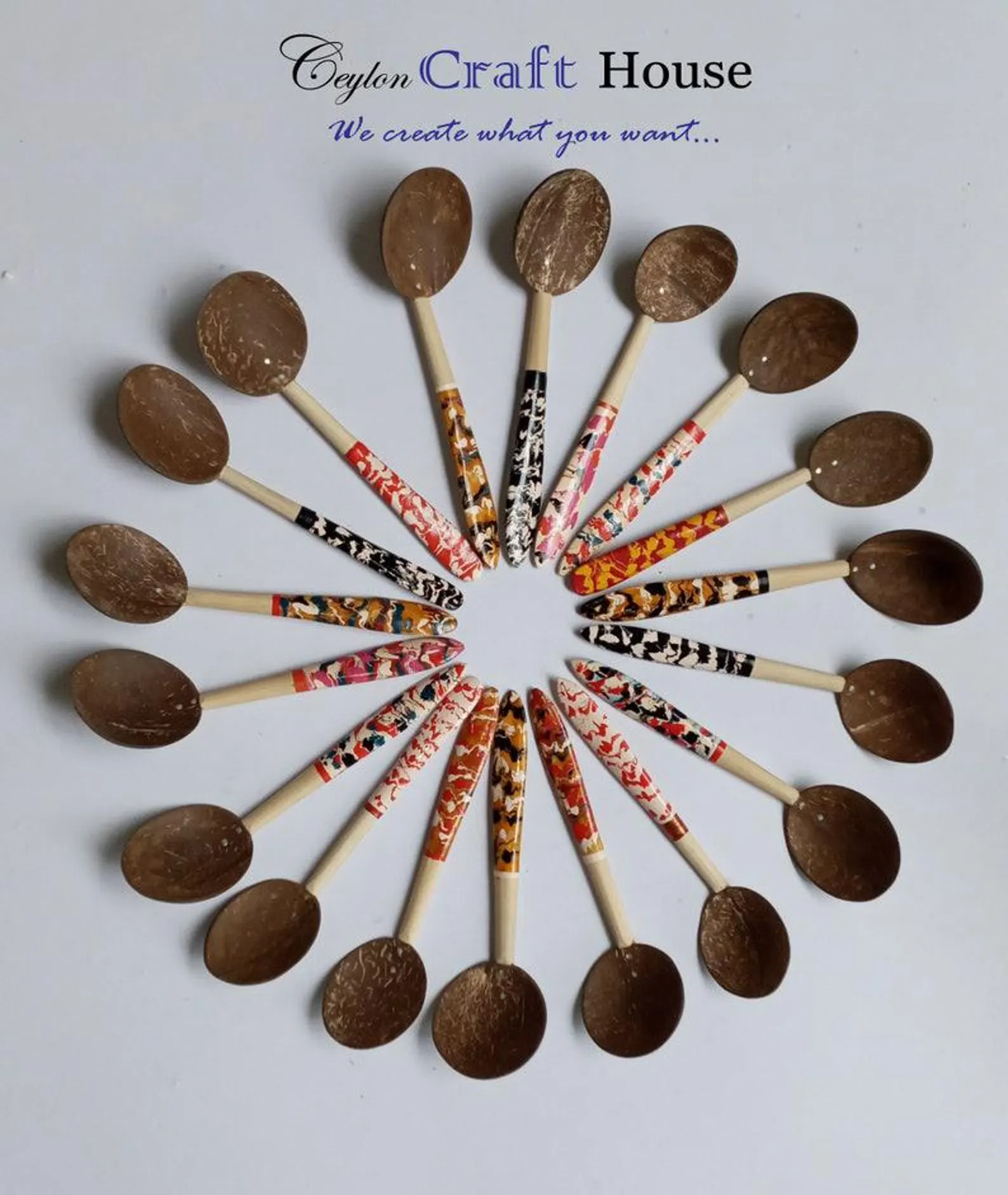 Handmade eco friendly coconut shell spoons|Sustainable wooden spoons for cooking and serving|Rustic handmade coconut spoons for kitchen use