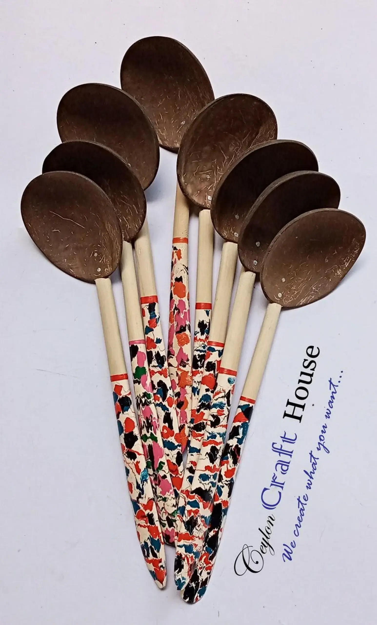 Handmade eco friendly coconut shell spoons|Sustainable wooden spoons for cooking and serving|Rustic handmade coconut spoons for kitchen use - Image 4