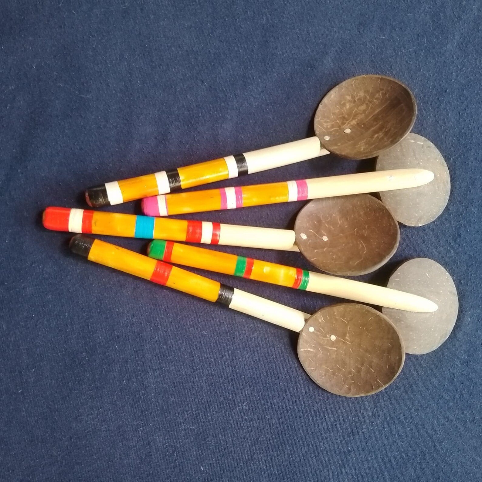 5 Coconut shell spoons,spoon rest,wood spoon rest,coconut spoon,serving spoon, - Image 3
