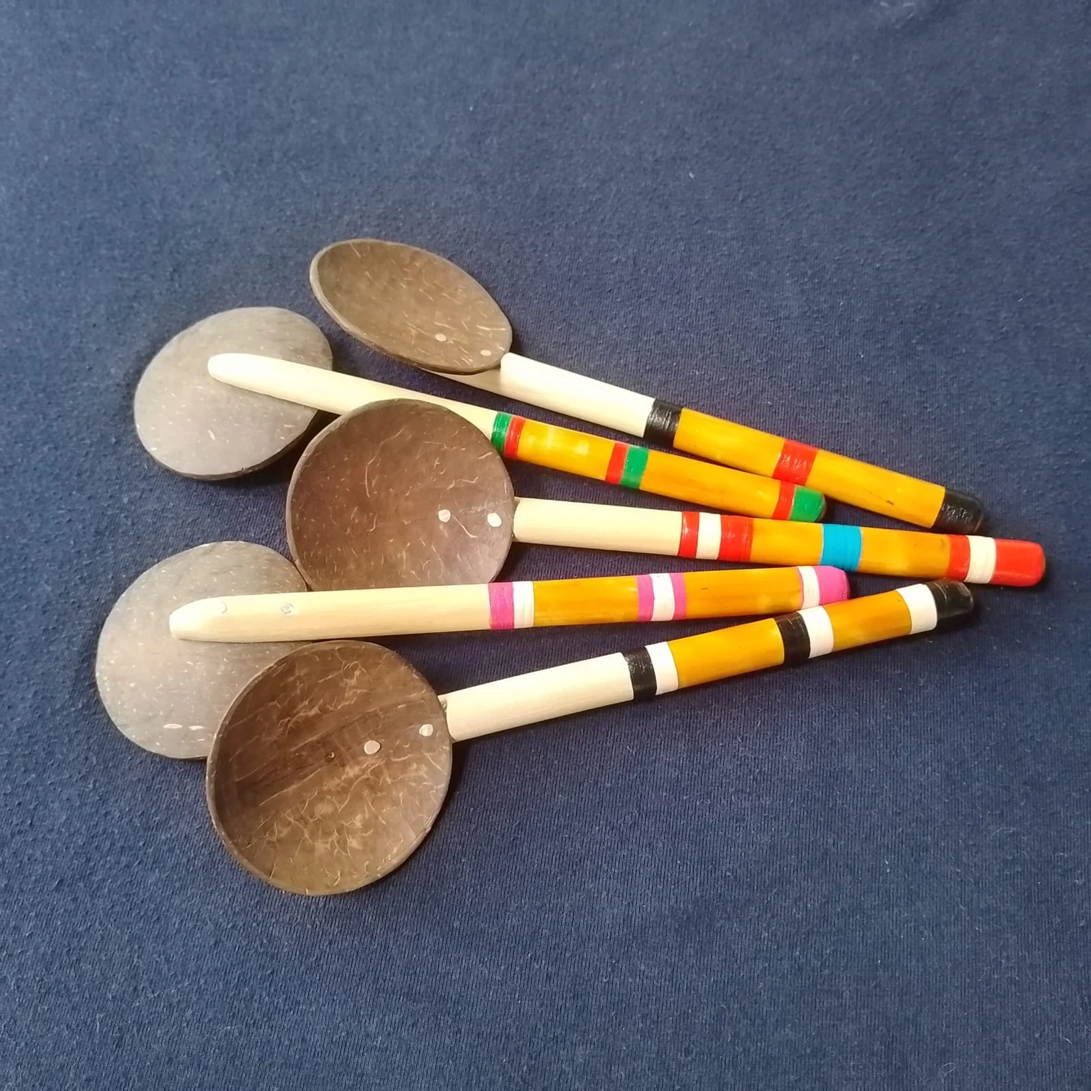 5 Coconut shell spoons,spoon rest,wood spoon rest,coconut spoon,serving spoon, - Image 4