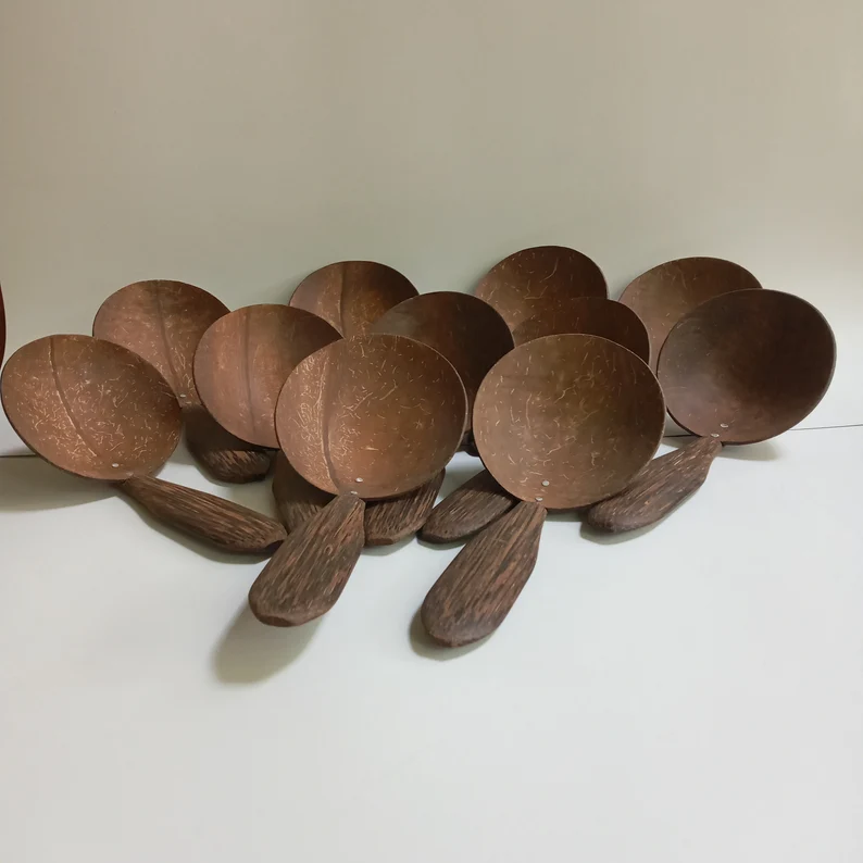 Durable coconut shell Spoons | Coconut Shell Spoons Set | Durable Eco-friendly Cutlery | Natural Kitchen Utensils | Organic Kitchen Decor - Image 6