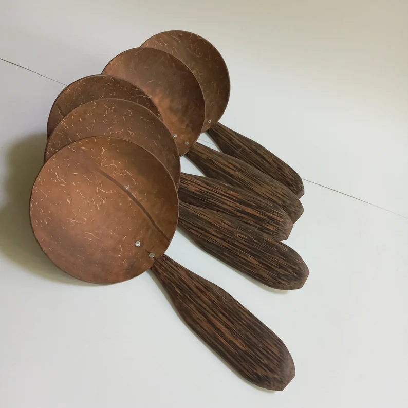 Durable coconut shell Spoons | Coconut Shell Spoons Set | Durable Eco-friendly Cutlery | Natural Kitchen Utensils | Organic Kitchen Decor - Image 7
