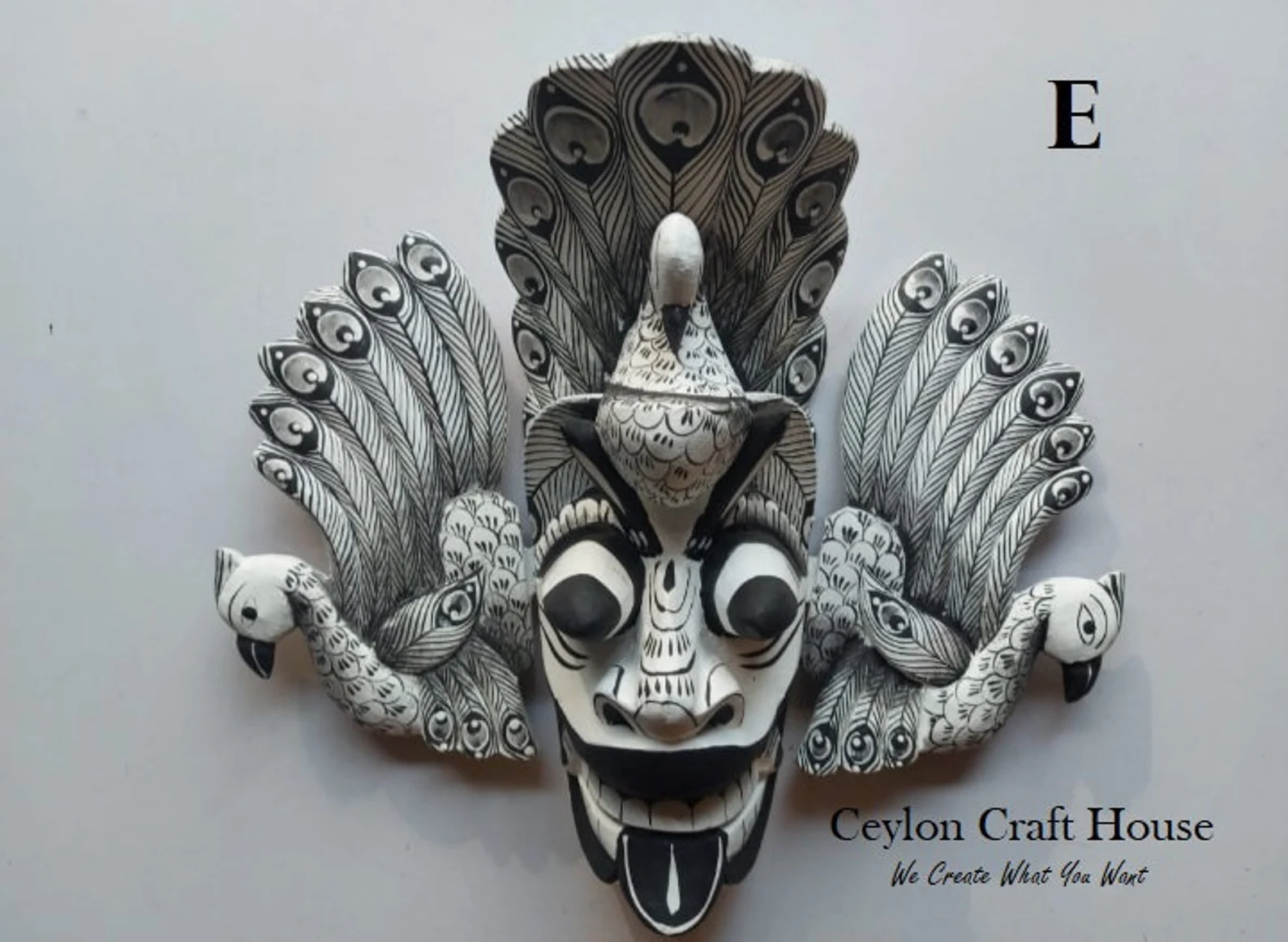 Stunning Peacock Mask Sculpture|Hand Carved Wood Wall Hanging Mask|Home Decor Wall Art|Beautiful and lucky Wooden Wall Hanging Mask|Decor - Image 6