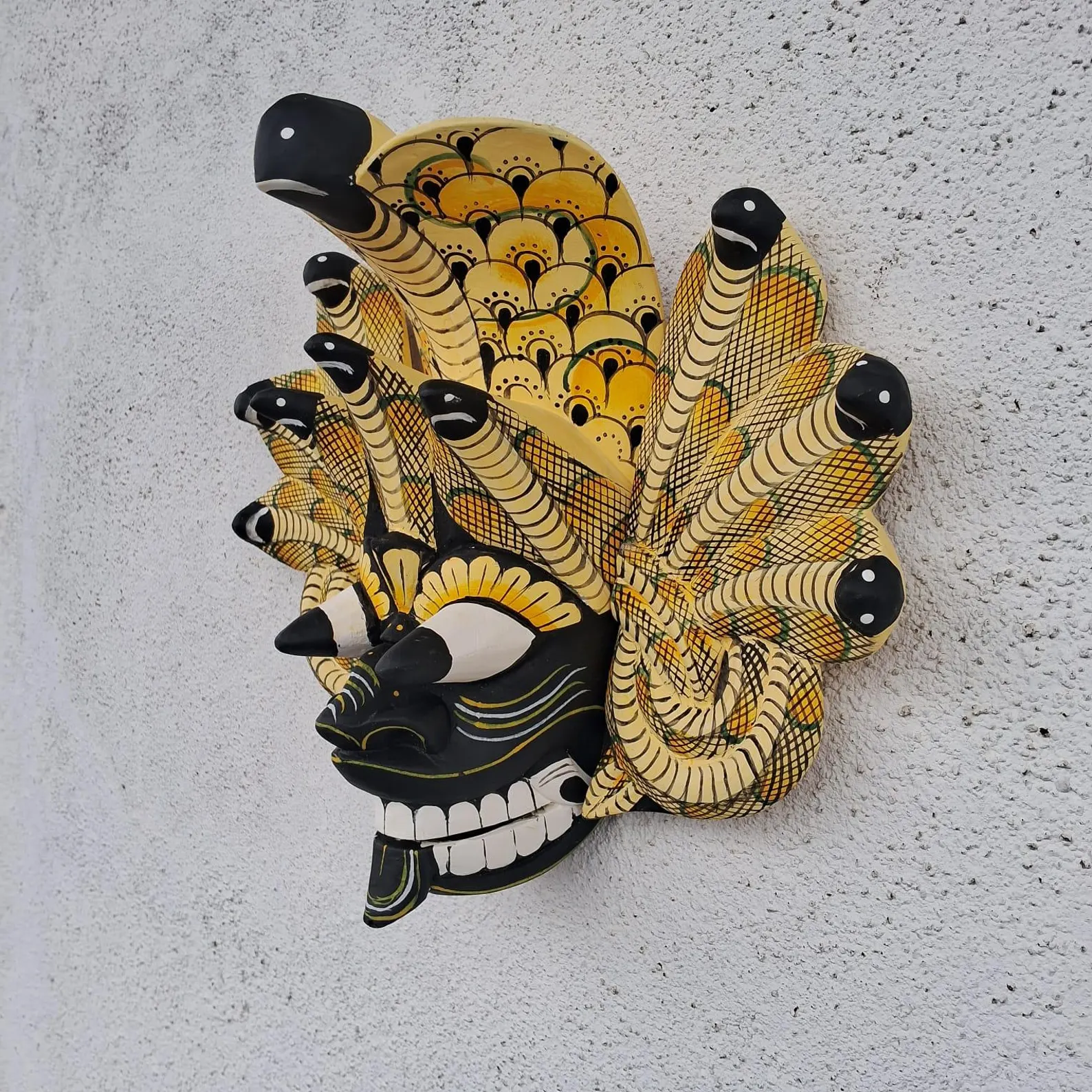 Handmade Sri Lankan Naga Raksha Mask |King Cobra Wall Decor | Traditional Wood Tiki Mask | Unique Sri Lankan Home Decor Tiki Mask Home Decor - Image 3