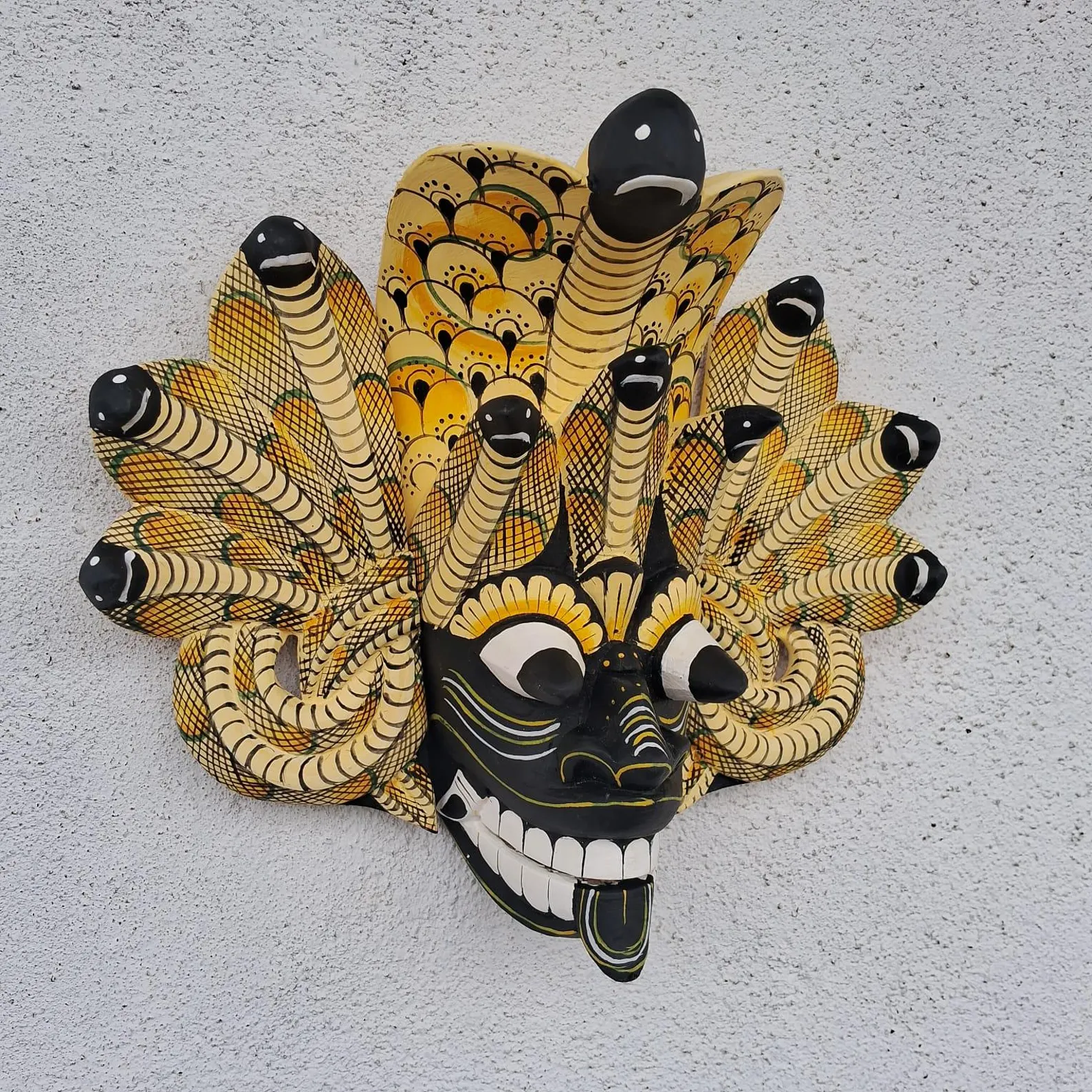 Handmade Sri Lankan Naga Raksha Mask |King Cobra Wall Decor | Traditional Wood Tiki Mask | Unique Sri Lankan Home Decor Tiki Mask Home Decor - Image 2