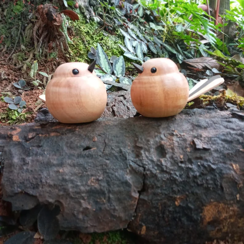 Wooden bird,wooden birds,bird figurine,bird sculpture,wooden bird ornament,bird decor,bird figurine vintage - Image 7