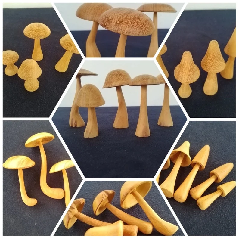 Jack Wood Mushroom Sculpture - Unique Handcrafted Home Decor Accent, Wooden Mushroom,Mushroom Decor,DIY mushroom, Rustic Charm for Your Home - Image 8