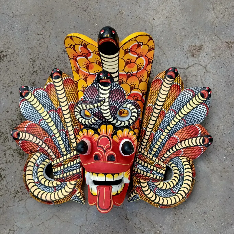 Explore Sri Lanka’s Fire Demon and Cobra Masks: Cultural Treasures for Protection and Power. Artistry that Safeguards and Inspires - Image 6