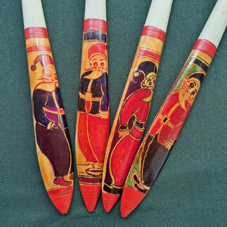 Custom Santa Claus Coconut Shell Two Spoons Set - Handcrafted, Personalized Kitchenware Gift -Unique Decorated Spoon for Holidays warm gift - Image 9