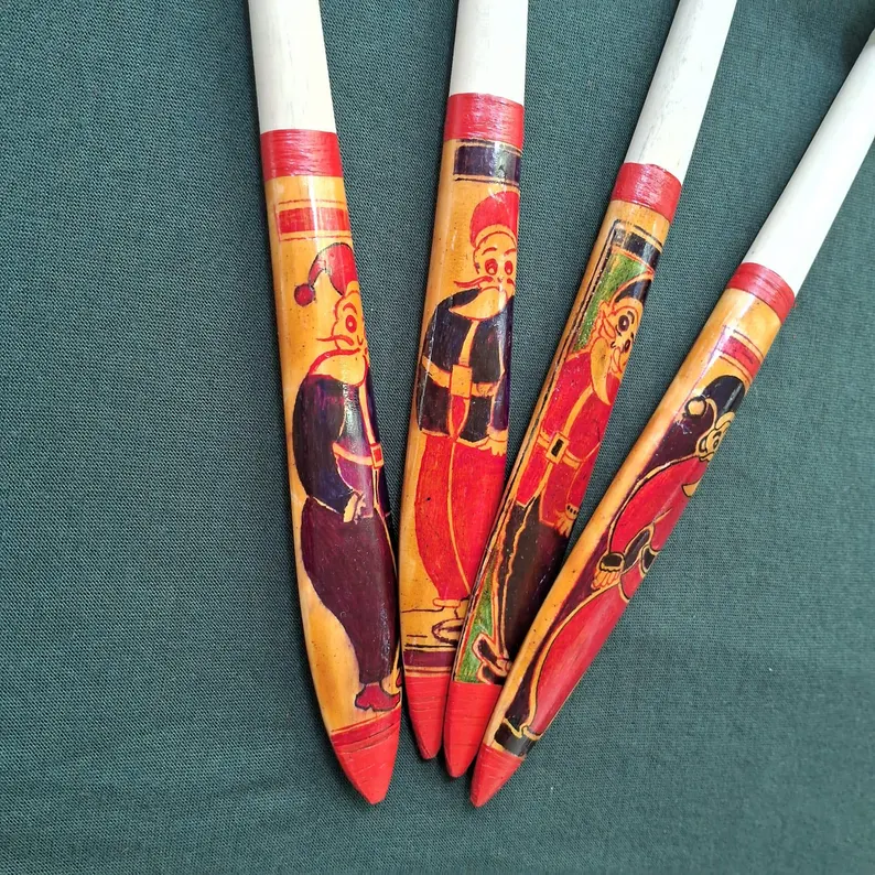 Custom Santa Claus Coconut Shell Two Spoons Set - Handcrafted, Personalized Kitchenware Gift -Unique Decorated Spoon for Holidays warm gift - Image 8