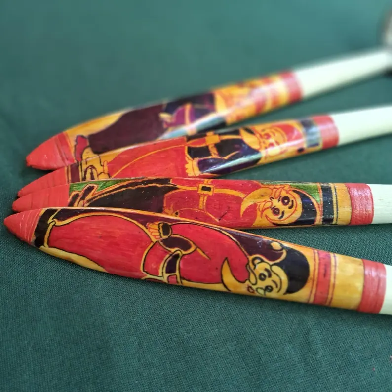 Custom Santa Claus Coconut Shell Two Spoons Set - Handcrafted, Personalized Kitchenware Gift -Unique Decorated Spoon for Holidays warm gift - Image 7