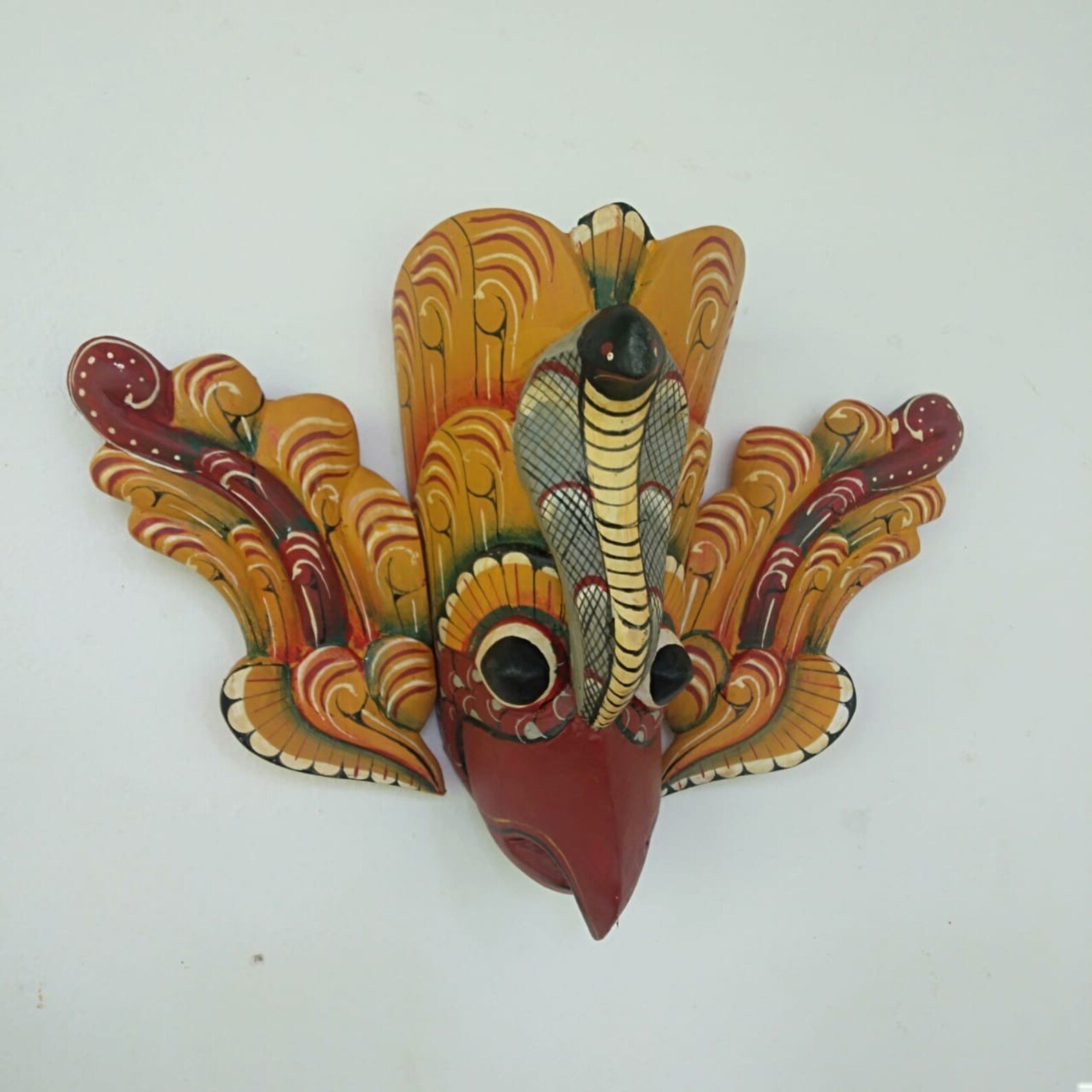 Bird Demon Mask, Gurulu Raksha mask,Bird mask, Wooden mask,Devil mask wood,Raksha mask,Unique mask,horror mask,Devil mask,ghost face mask - Image 7