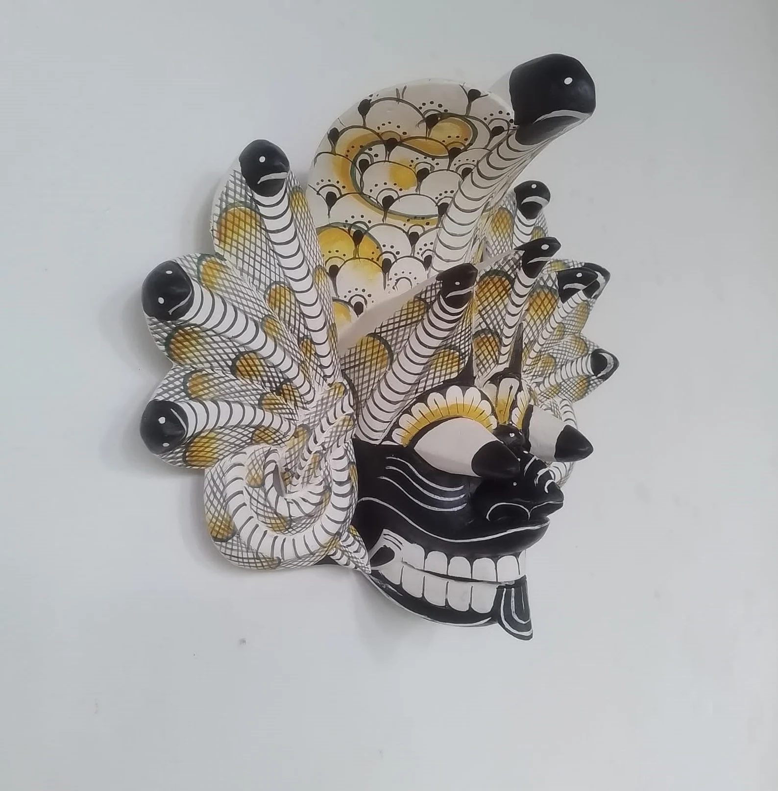 Sri Lankan Handmade Wood Wall Decor | Traditional cobra Decorative Tiki Mask Home Decor | Polynesian|Handcarved Wooden Mask|Unique Gift Idea - Image 9