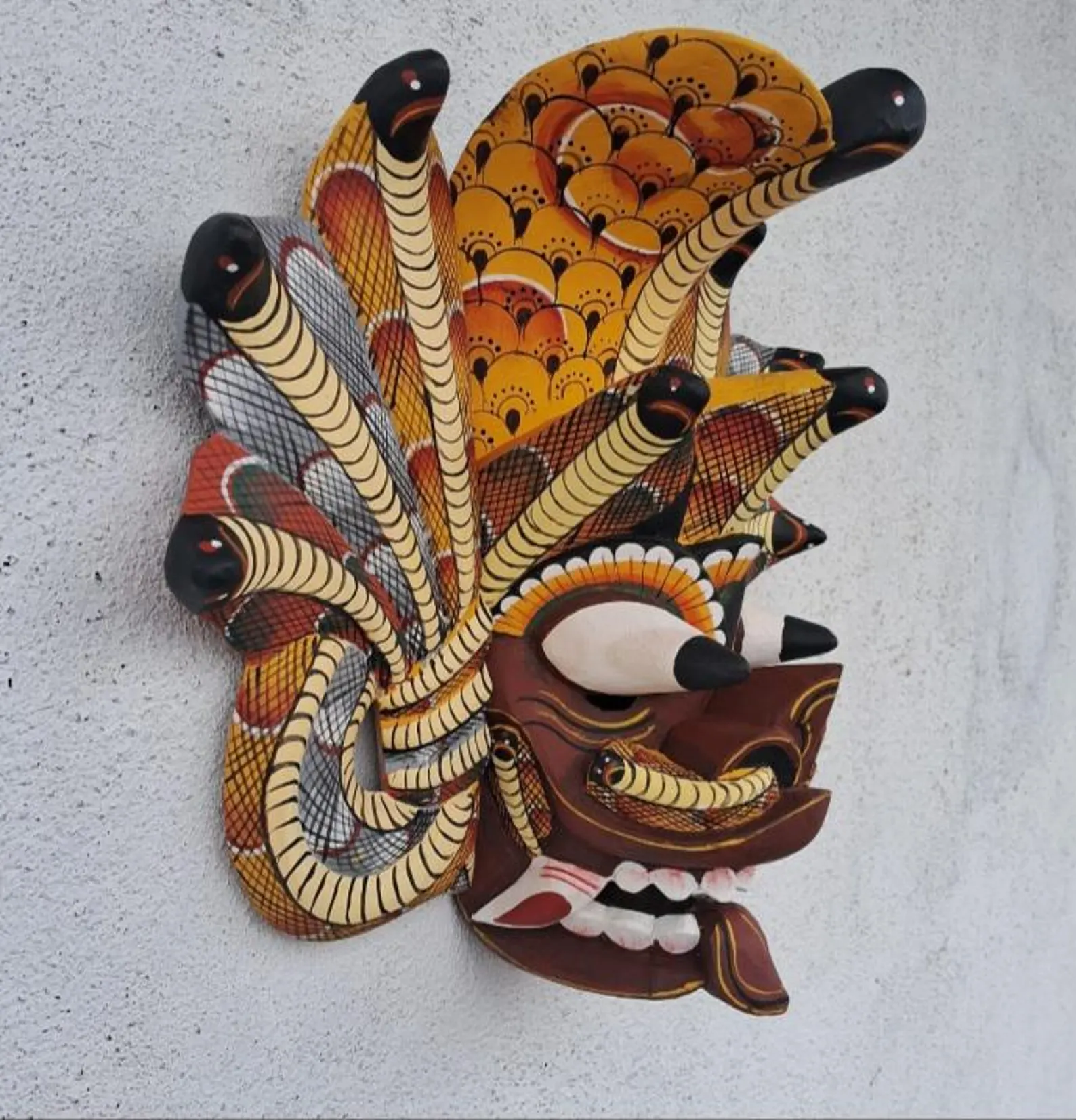 Traditional cobra Decorative Tiki Mask Home Decor |Sri Lankan Handmade Wood Wall Decor |Handcarved Wooden Mask|Unique Gift Idea |Polynesian - Image 8