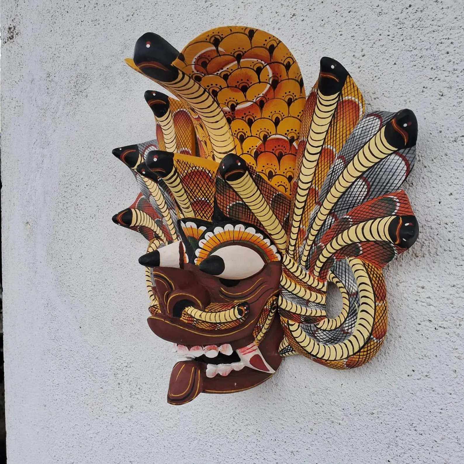 Traditional cobra Decorative Tiki Mask Home Decor |Sri Lankan Handmade Wood Wall Decor |Handcarved Wooden Mask|Unique Gift Idea |Polynesian - Image 5