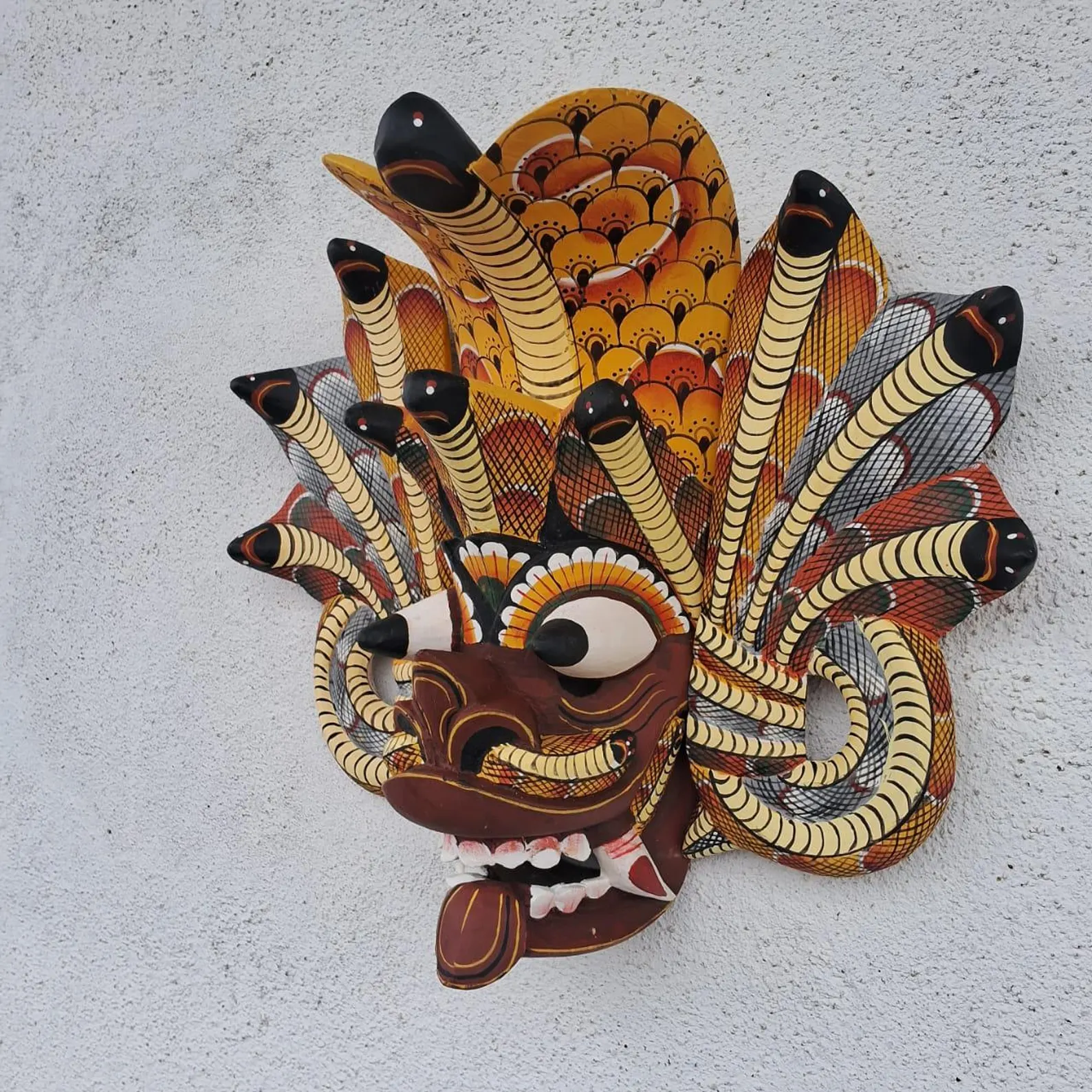 Traditional cobra Decorative Tiki Mask Home Decor |Sri Lankan Handmade Wood Wall Decor |Handcarved Wooden Mask|Unique Gift Idea |Polynesian - Image 6