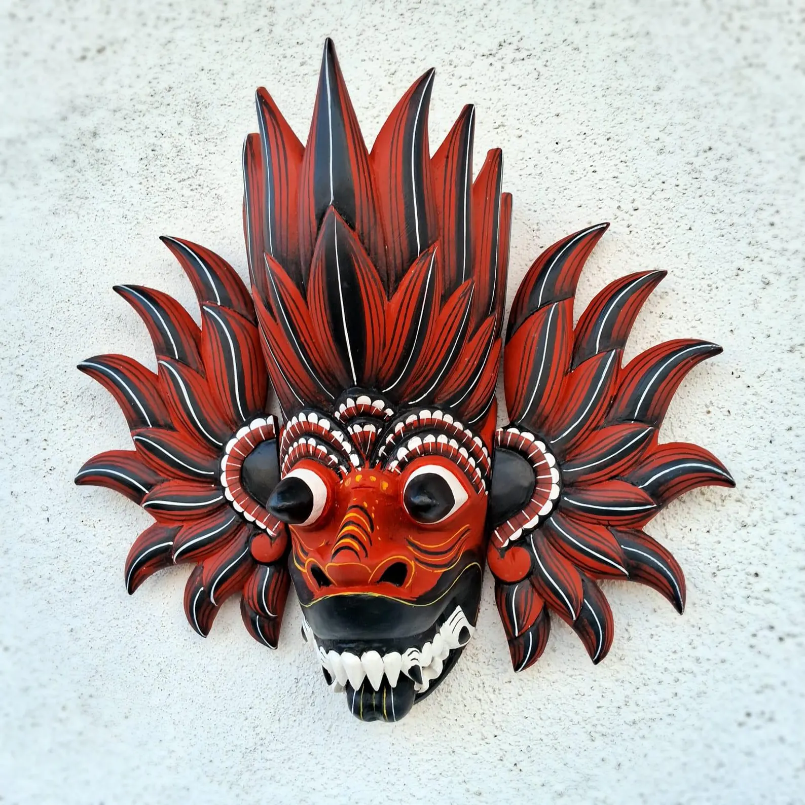 Handmade Fire Demon Mask|Unique Tribal Demon Mask|Mythical Mask for Cosplay|Demon Spirit Wall Decor|Traditional Sri Lankan Wooden Mask|Tiki - Image 8