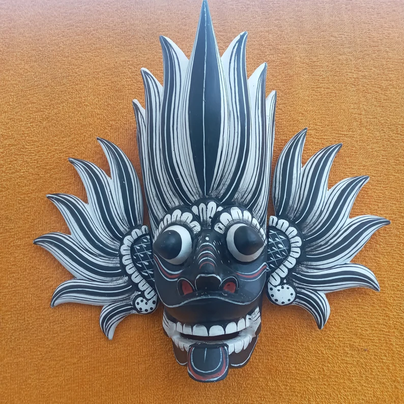 Gini Raksha mask, Fire Demon Traditional Sri Lankan Mask Devil mask interior decor - Image 5