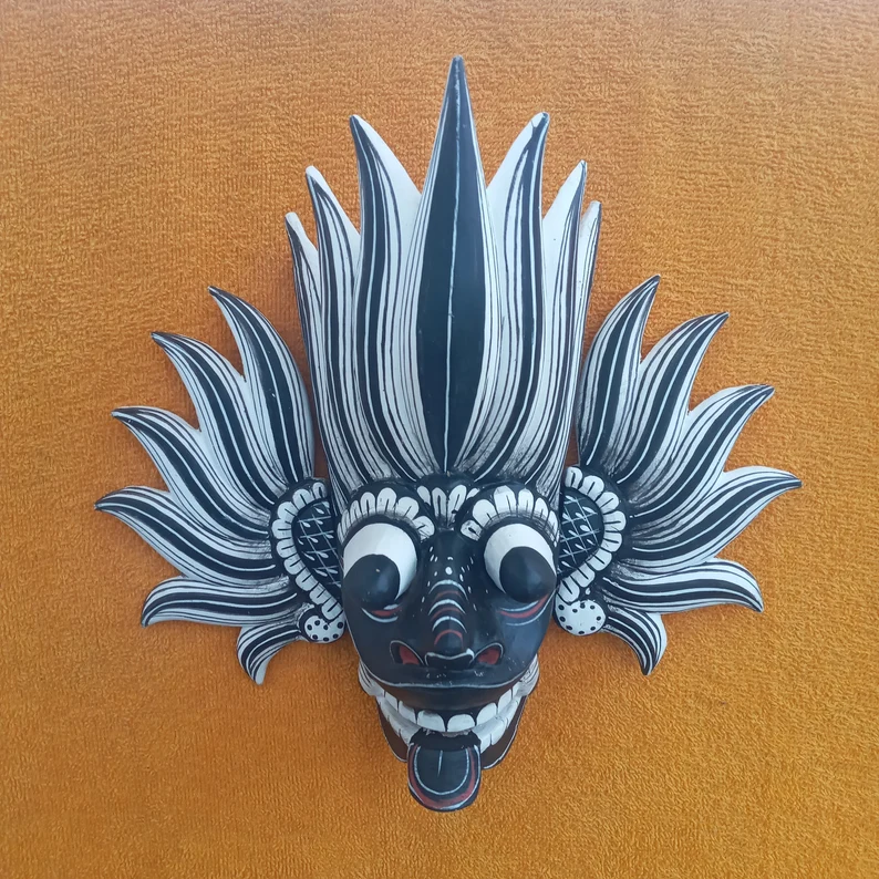 Gini Raksha mask, Fire Demon Traditional Sri Lankan Mask Devil mask interior decor