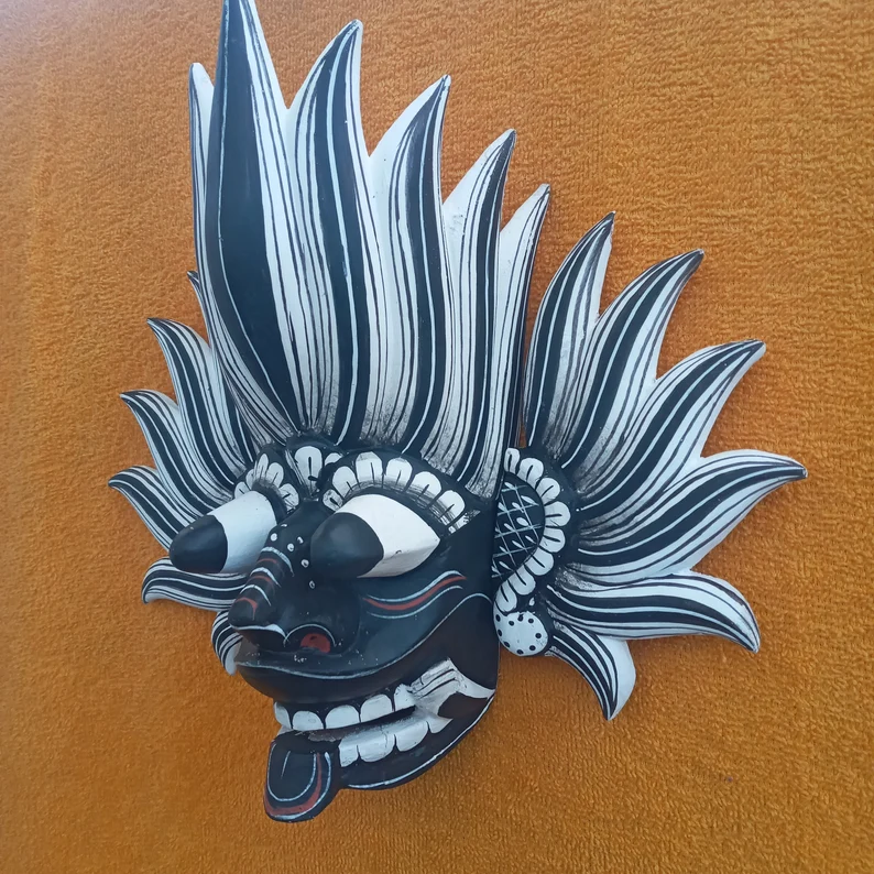 Gini Raksha mask, Fire Demon Traditional Sri Lankan Mask Devil mask interior decor - Image 2