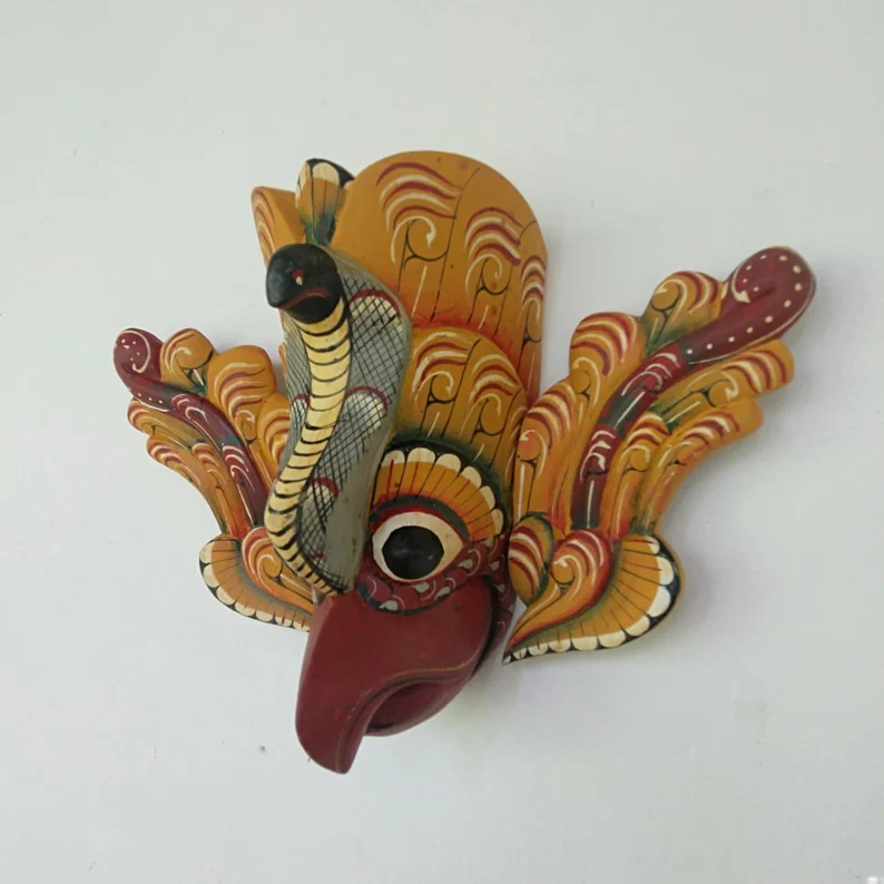 Bird Demon Mask, Gurulu Raksha mask,Bird mask, Wooden mask,Devil mask wood,Raksha mask,Unique mask,horror mask,Devil mask,ghost face mask - Image 3
