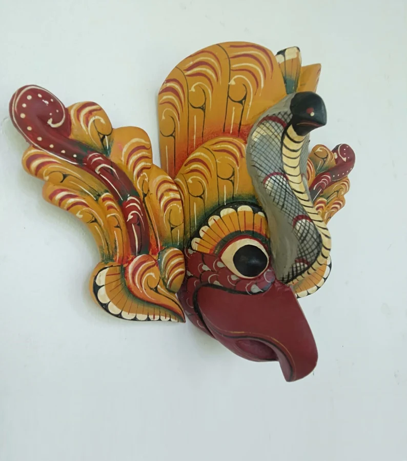 Bird Demon Mask, Gurulu Raksha mask,Bird mask, Wooden mask,Devil mask wood,Raksha mask,Unique mask,horror mask,Devil mask,ghost face mask