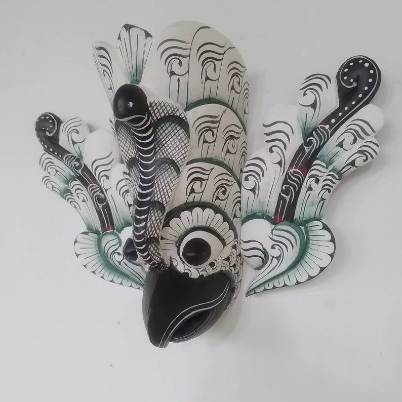 Bird Demon Mask,Devil Mask,wood bird mask,Fantasy demon mask,Unique bird costume,Traditional Sri Lankan mask,Sri Lankan folklore mask - Image 6