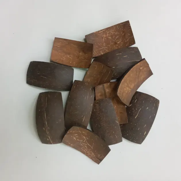 Rectangle shape coconut shell chips to make your craft items | coconut shells | Coconut products
