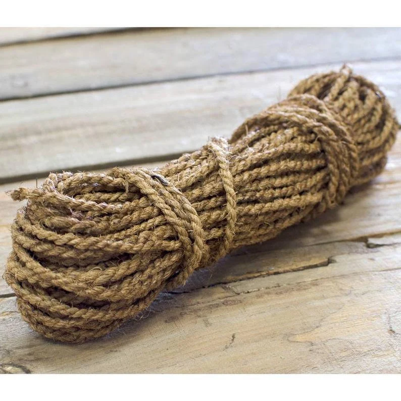 Sri Lankan Handmade Coconut Coir Fiber Rope 15feet /Natural Hand made Coconut Fibre Rope/Organic natural ropes/ Coconut rope - Image 3