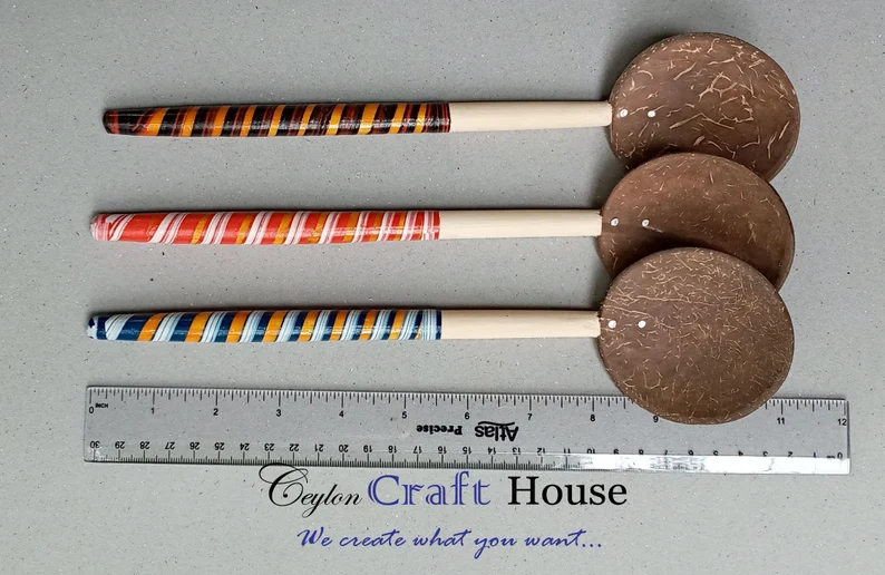 8" Wooden Spoon| 100% Handmade Coconut Shell Wooden Spoon | Lacquerware coconut shell - Round wooden spoon | Natural Kitchen Tools Equipment - Image 5