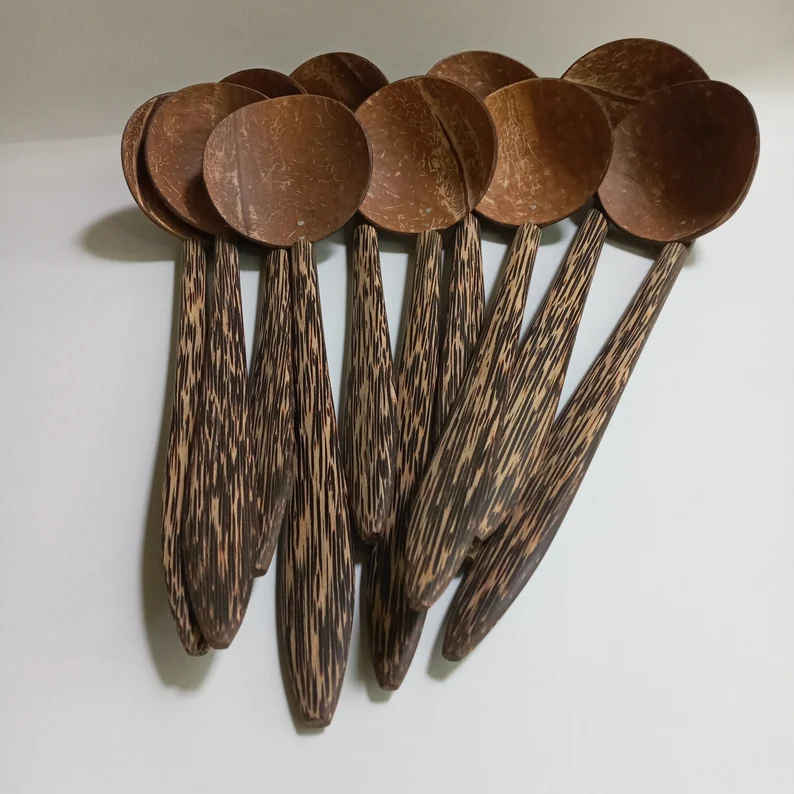 Durable coconut shell spoons|Hand made spoon|Natural Kitchen Tools Equipment|Coconut Shell Wooden Spoon - Image 6
