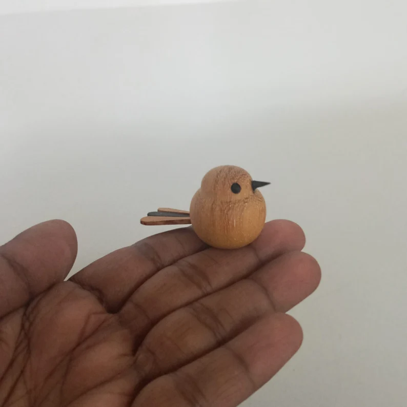 Wooden birds,Wood turning Bird,Home Deco-Gift for Her,Robin Bird,bird figures,wooden birds figurine,miniature wooden bird,vintage birds,gift - Image 2