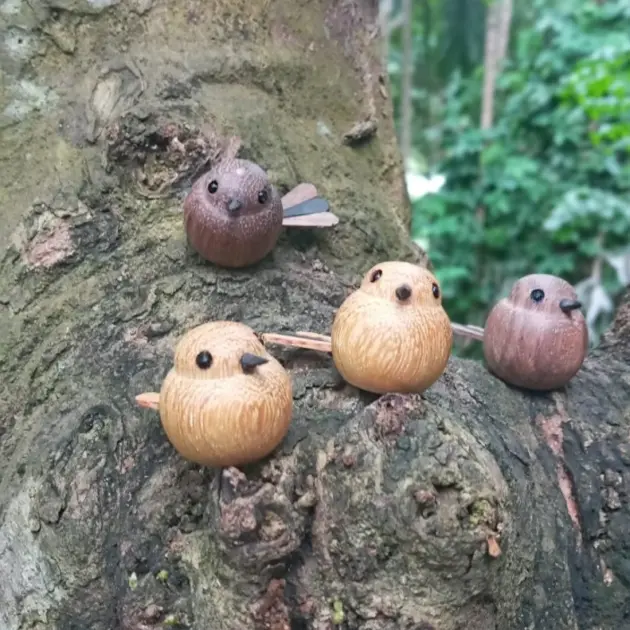 Wooden birds,Wood turning Bird,Home Deco-Gift for Her,Robin Bird,bird figures,wooden birds figurine,miniature wooden bird,vintage birds,gift