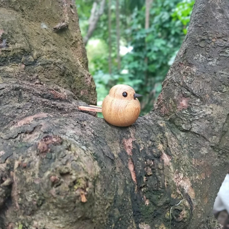 Wooden birds,Wood turning Bird,Home Deco-Gift for Her,Robin Bird,bird figures,wooden birds figurine,miniature wooden bird,vintage birds,gift - Image 5