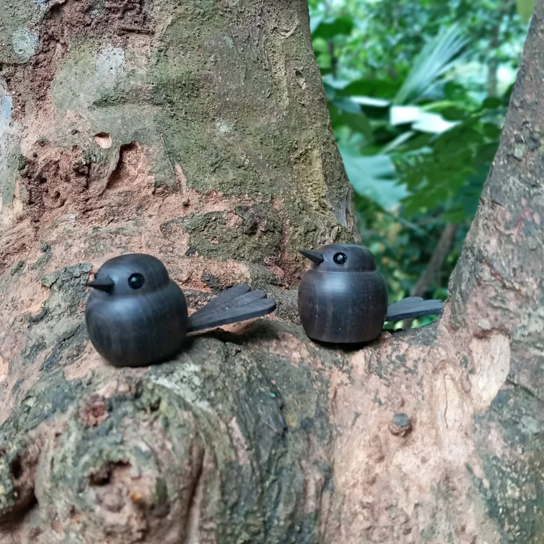 Wooden birds,Wood turning Bird,Home Deco-Gift for Her,Robin Bird,bird figures,wooden birds figurine,miniature wooden bird,vintage birds,gift - Image 7