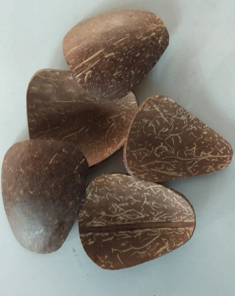 Water drop shape coconut shell chips to make your craft items | Flower petals shape coconut shells pieces | Vintage craft supplies - Image 4