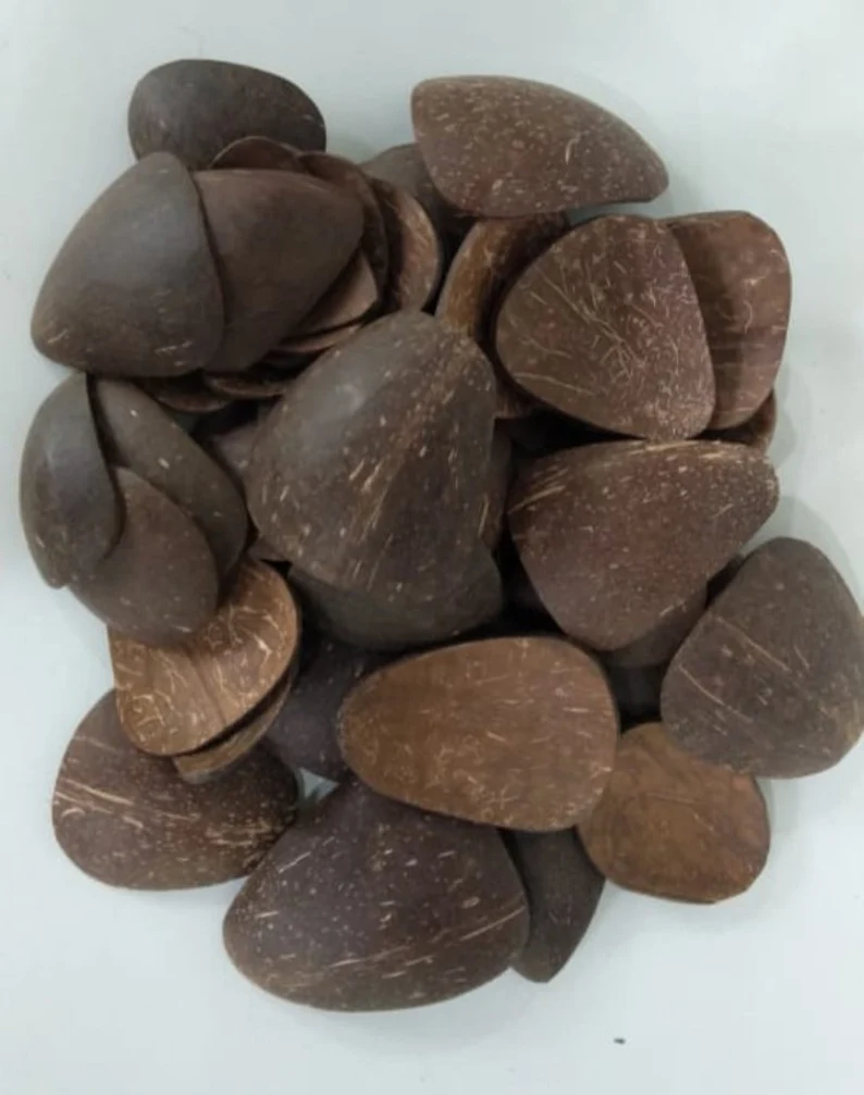 Water drop shape coconut shell chips to make your craft items | Flower petals shape coconut shells pieces | Vintage craft supplies - Image 5