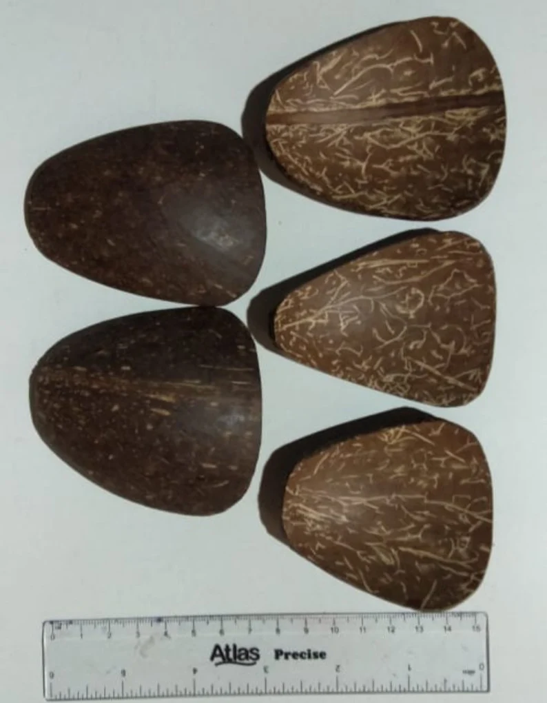 Water drop shape coconut shell chips to make your craft items | Flower petals shape coconut shells pieces | Vintage craft supplies - Image 2